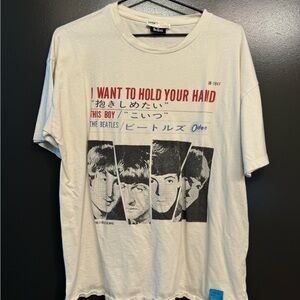 Pull&Bear White Short Sleeve Tee Casual Graphic